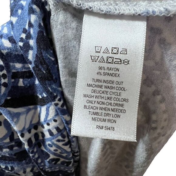 Cynthia Rowley asymmetrical hem blue sleeveless midi dress, sz large - Picture 6 of 6